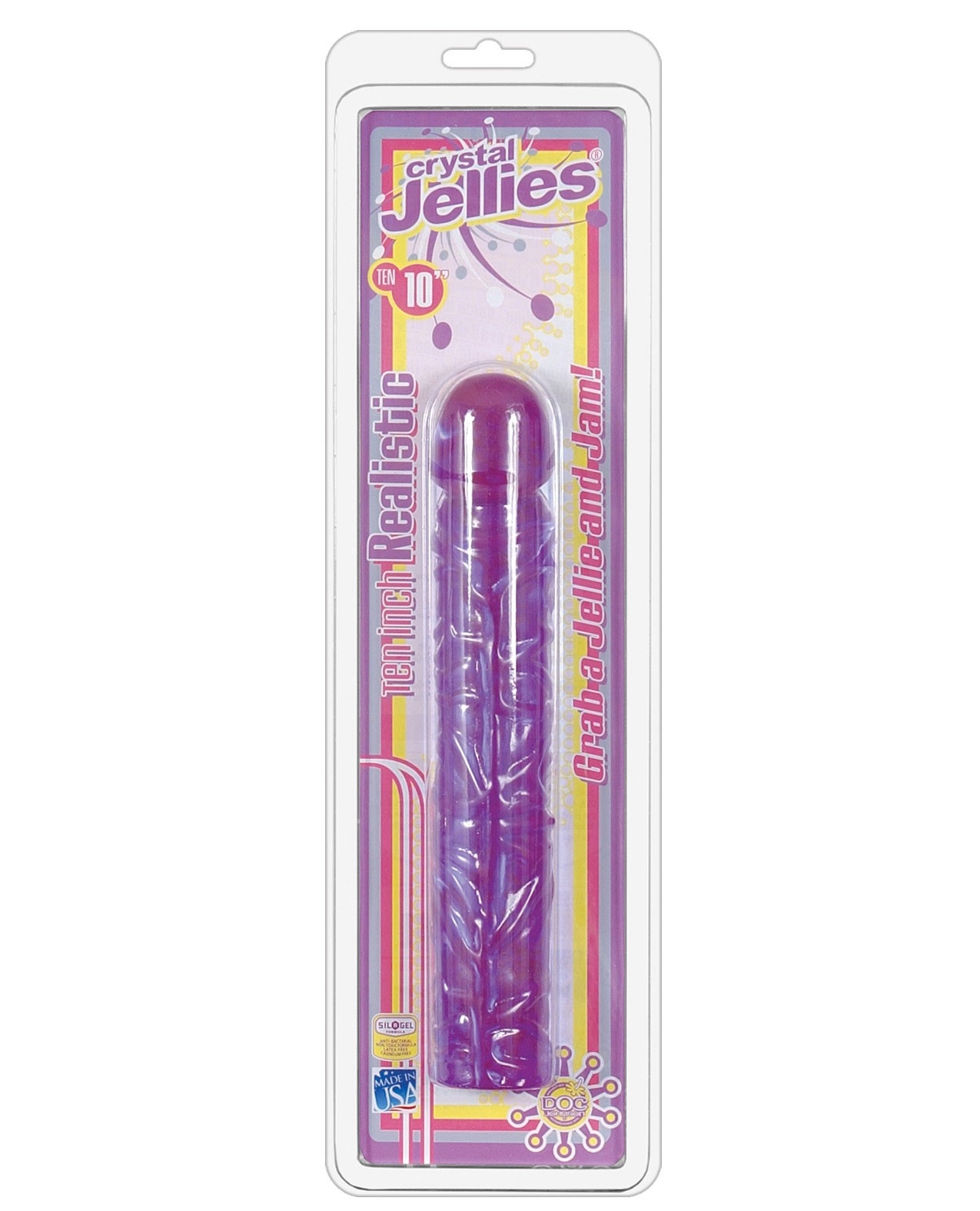 Crystal Jellies 10 Classic Dildo Purple By Doc Johnson Cupids Lingerie 7025