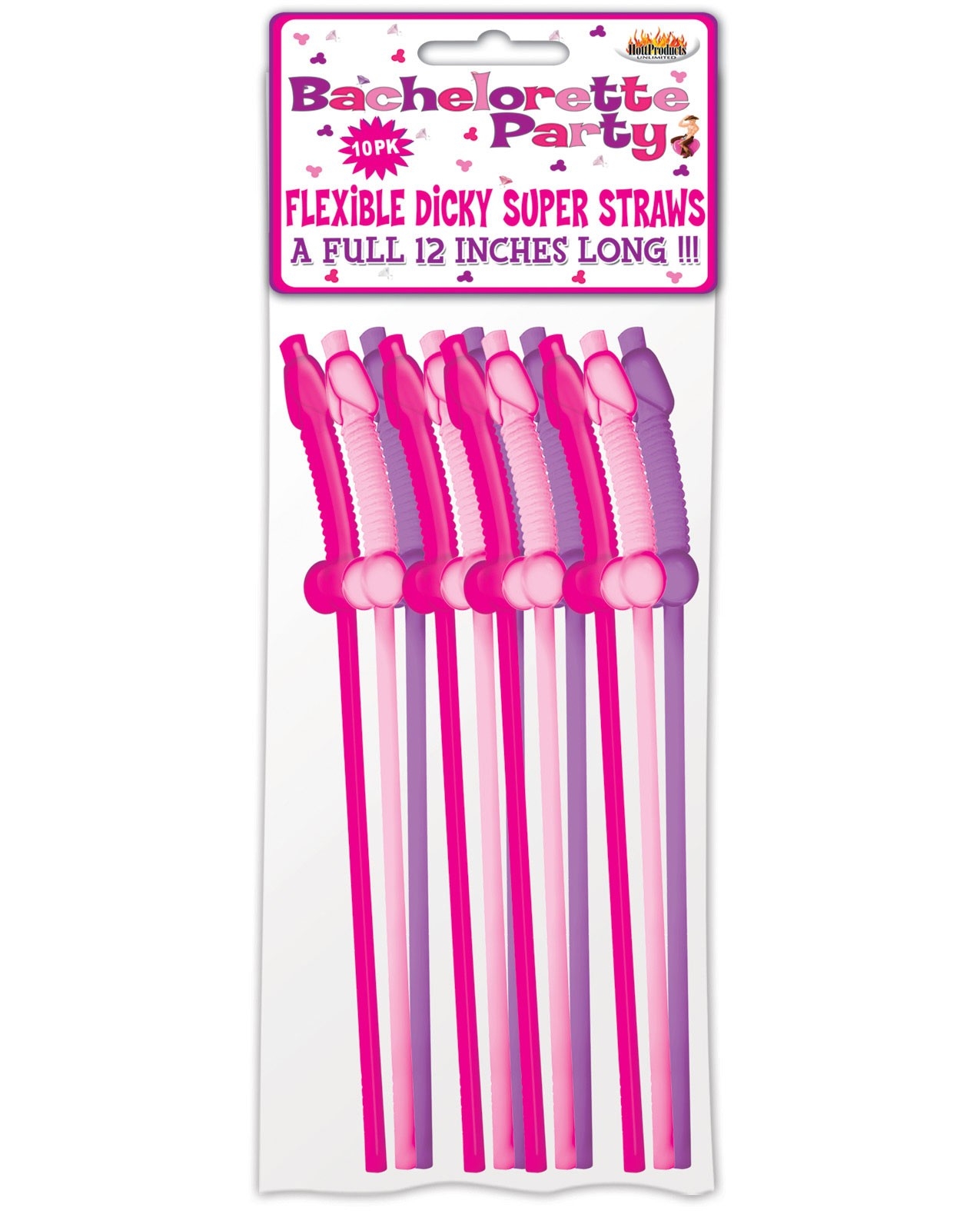 GLOW Dicky Straws, Bachelorette Party Straws